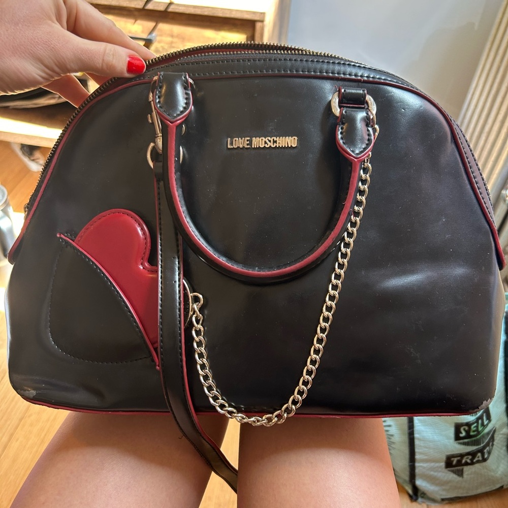Love Moschino Women's Heart Mirror Crossbody Handbag